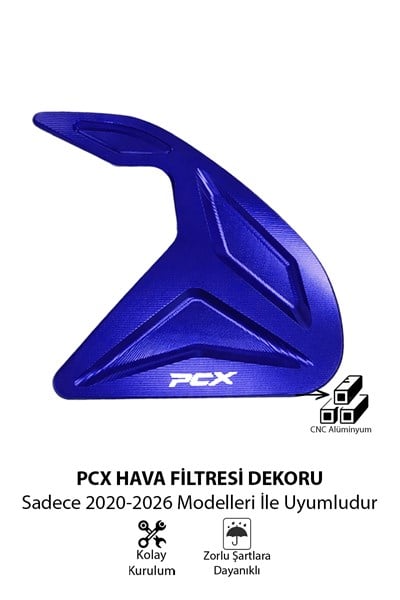 Honda Pcx Uyumlu Hava Filtresi Dekoru 2021-2026 Cnc Mavi