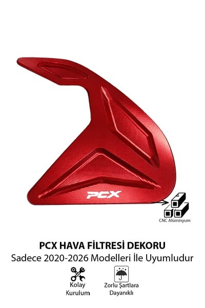 Honda Pcx Uyumlu Hava Filtresi Dekoru 2021-2026 Cnc Kırmızı