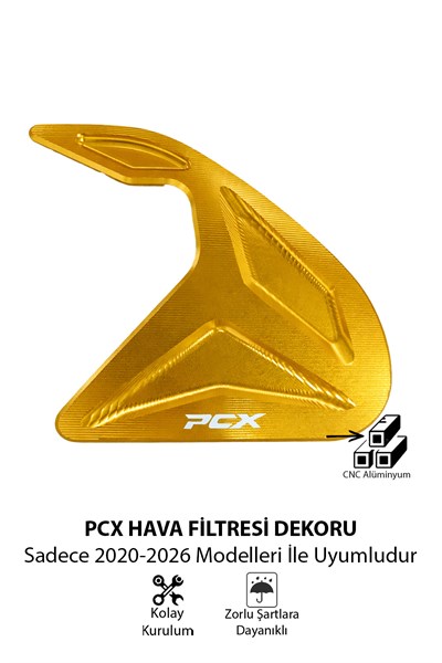 Honda Pcx Uyumlu Hava Filtresi Dekoru 2021-2026 Cnc Gold
