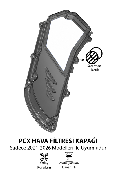 Honda Pcx Uyumlu Hava Filtresi Kapağı V2 2021-2026 Füme