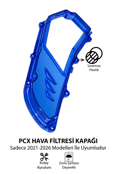 Honda Pcx Uyumlu Hava Filtresi Kapağı V2 2021-2026 Mavi