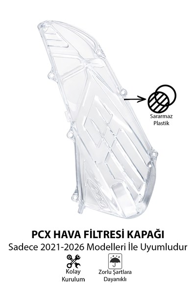 Honda Pcx Uyumlu Hava Filtresi Kapağı 2021-2026 Şeffaf