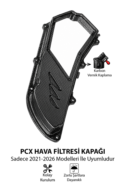 Honda Pcx Uyumlu Hava Filtresi Kapağı V2 2021-2026 Karbon