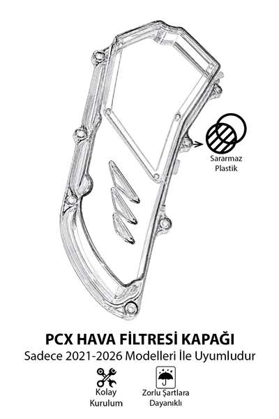Honda Pcx Uyumlu Hava Filtresi Kapağı V2 2021-2026 Şeffaf