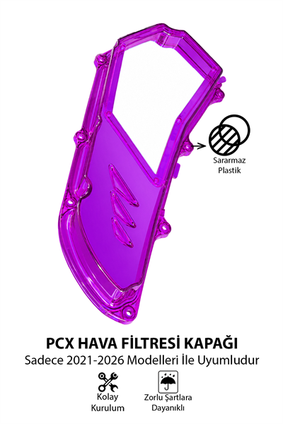 Honda Pcx Uyumlu Hava Filtresi Kapağı V2 2021-2026 Mor
