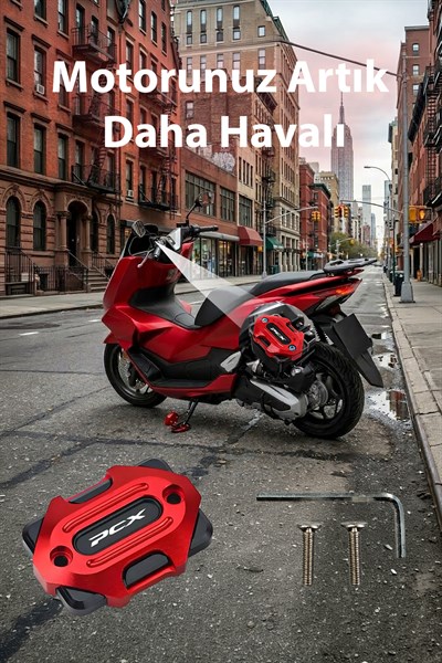 Honda Pcx Uyumlu Hidrolik Kapağı 2020-2026 Cnc Kırmızı