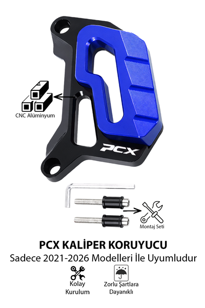 Honda Pcx Uyumlu Kaliper Koruyucu 2021-2026 Cnc Mavi