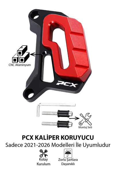 Honda Pcx Uyumlu Kaliper Koruyucu 2021-2026 Cnc Kırmızı