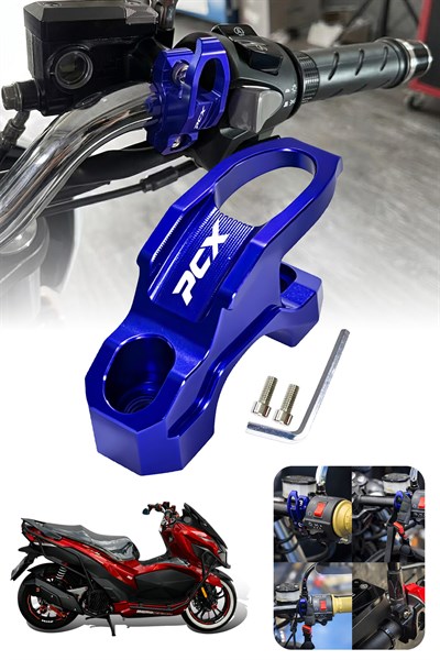 Honda Pcx Uyumlu Kask Askı Aparatı 2021-2026 Cnc Mavi