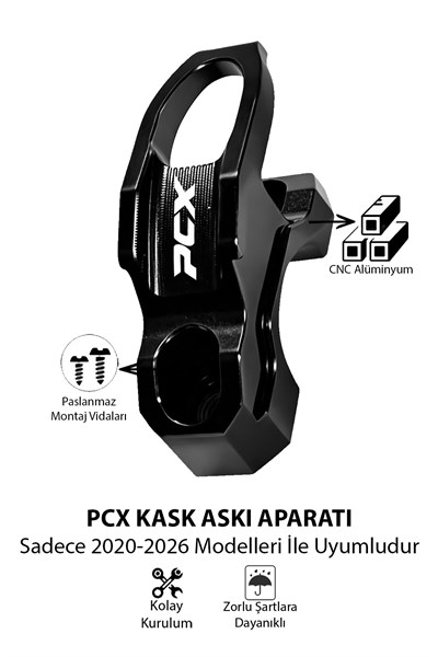 Honda Pcx Uyumlu Kask Askı Aparatı 2021-2026 Cnc Siyah