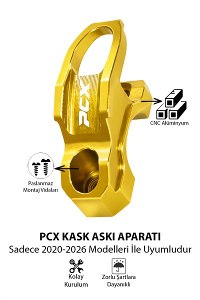 Honda Pcx Uyumlu Kask Askı Aparatı 2021-2026 Cnc Gold