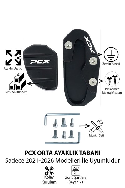 Honda Pcx Uyumlu Kaz Ayağı Koruyucu Seti 2021-2026 Cnc Siyah