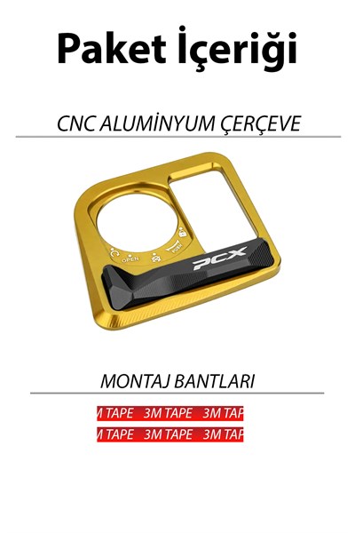Honda Pcx Uyumlu Kontak Çerçevesi 2021-2026 Cnc Gold