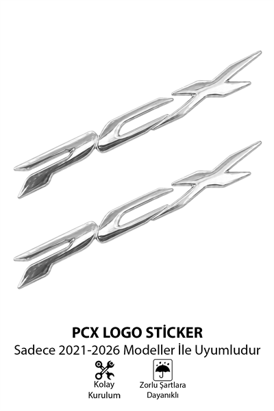 Honda Pcx Uyumlu Logo Sticker 2021-2026 Gümüş