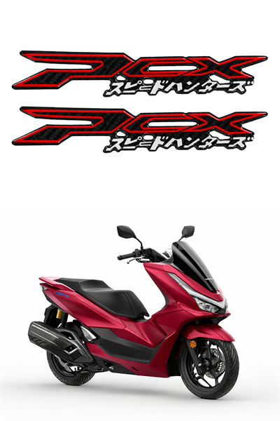 Honda Pcx Uyumlu Racin Decal Logo Sticker 2021-2026 Kırmızı