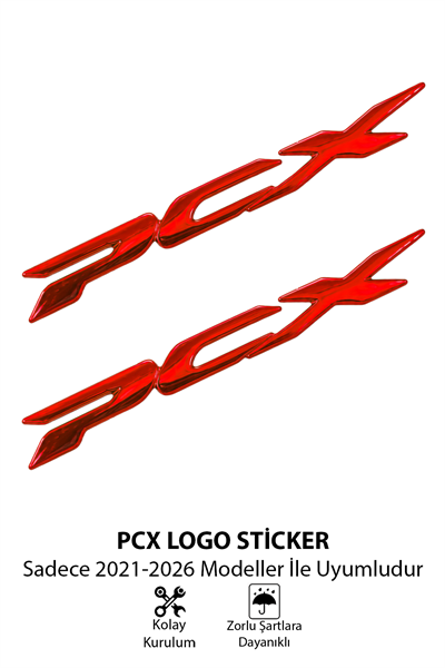 Honda Pcx Uyumlu Logo Sticker 2021-2026 Kırmızı