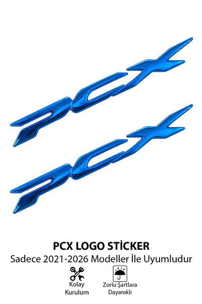 Honda Pcx Uyumlu Logo Sticker 2021-2026 Mavi