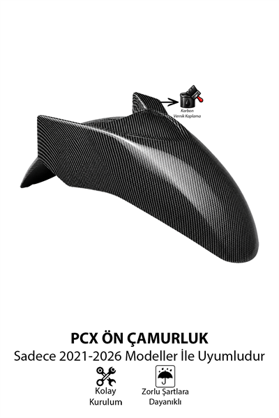 Honda Pcx Uyumlu Ön Çamurluk 2021-2026 Karbon Desen