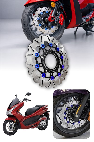 Honda Pcx Uyumlu Ön Disk 2021-2026 Cnc Mavi