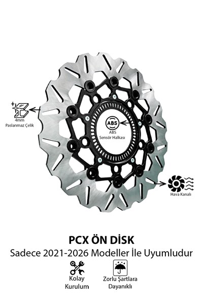 Honda Pcx Uyumlu Ön Disk 2021-2026 Cnc Siyah