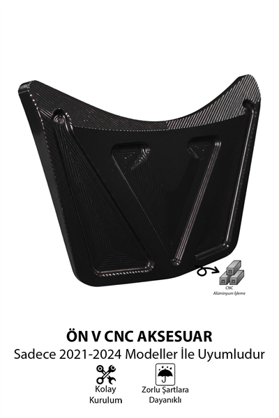 Honda Pcx Uyumlu Ön V Aksesuar 2021-2024 Cnc Siyah