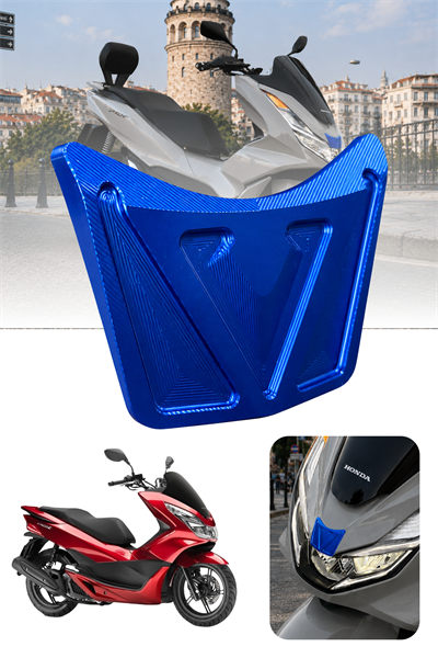 Honda Pcx Uyumlu Ön V Aksesuar 2021-2024 Cnc Mavi