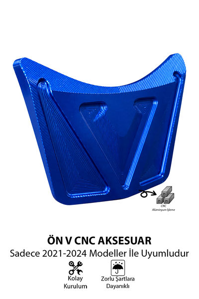 Honda Pcx Uyumlu Ön V Aksesuar 2021-2024 Cnc Mavi
