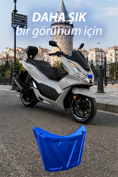 Honda Pcx Uyumlu Ön V Aksesuar 2021-2024 Cnc Mavi
