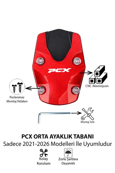 Honda Pcx Uyumlu Orta Ayak Koruyucu 2021-2026 Cnc Kırmızı