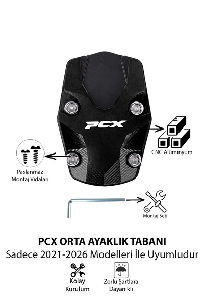 Honda Pcx Uyumlu Orta Ayak Koruyucu 2021-2026 Cnc Siyah