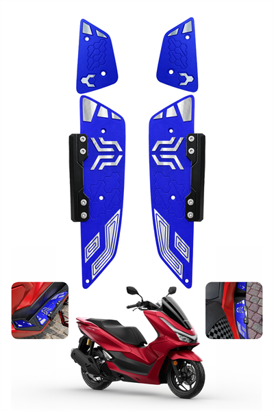 Honda Pcx Uyumlu Premium Basamak Seti V2 2025-2026 Cnc Mavi