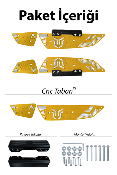Honda Pcx Uyumlu Premium Basamak Seti V2 2025-2026 Cnc Gold