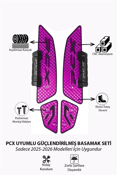 Honda Pcx Uyumlu Premium Basamak Seti 2025-2026 Cnc Mor