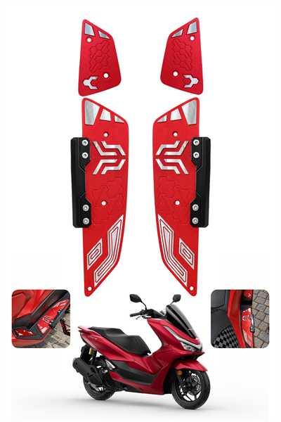 Honda Pcx Uyumlu Premium Basamak Seti V2 2025-2026 Cnc Kırmızı