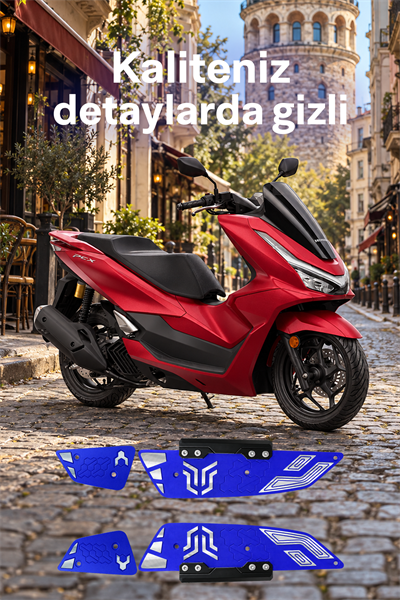 Honda Pcx Uyumlu Premium Basamak Seti V2 2025-2026 Cnc Mavi