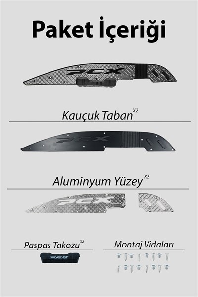 Honda Pcx Uyumlu Premium Basamak Seti 2021-2024 Cnc Titanyum