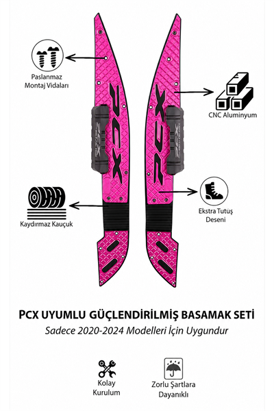 Honda Pcx Uyumlu Premium Basamak Seti 2021-2024 Cnc Mor