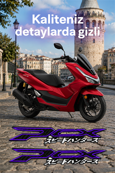 Honda Pcx Uyumlu Racin Decal Logo Sticker 2021-2026 Mor
