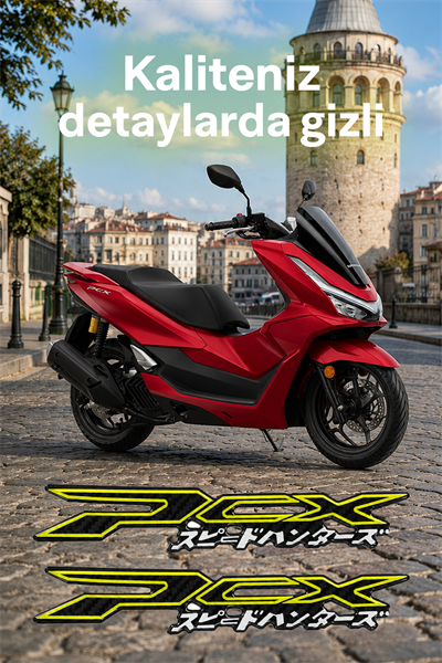 Honda Pcx Uyumlu Racin Decal Logo Sticker 2021-2026 Sarı