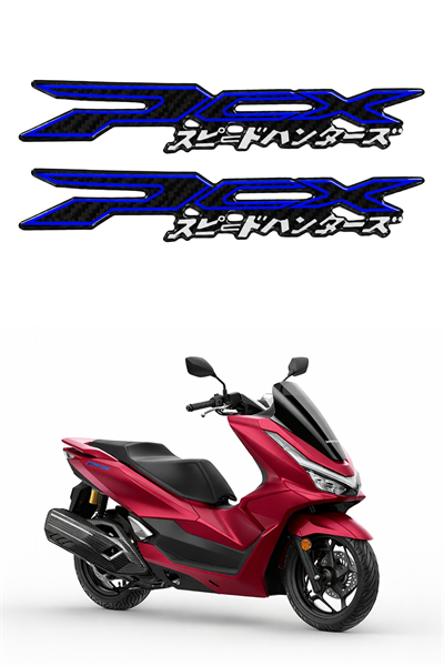 Honda Pcx Uyumlu Racin Decal Logo Sticker 2021-2026 Mavi
