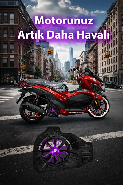 Honda Pcx Uyumlu Renkli Pervaneli Radyatör Koruması 2021-2026 Cnc Mor