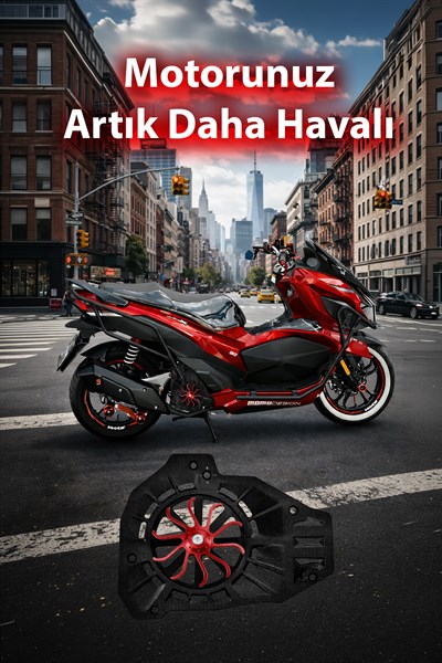 Honda Pcx Uyumlu Renkli Pervaneli Radyatör Koruması 2021-2026 Cnc Kırmızı