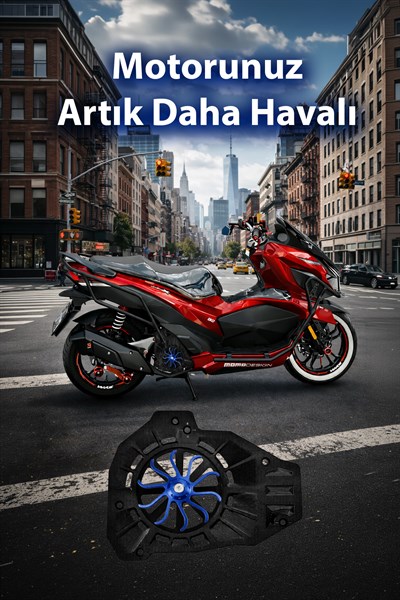 Honda Pcx Uyumlu Renkli Pervaneli Radyatör Koruması 2021-2026 Cnc Mavi