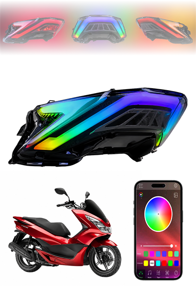 Honda Pcx Uyumlu RGB Arka Stop Ledi 2021-2024 Telefon Kontrollü