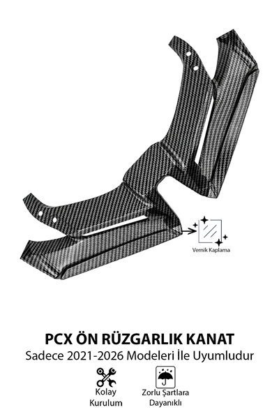 Honda Pcx Uyumlu Rüzgarlık Ön Gaga 2021-2026 Karbon Desen