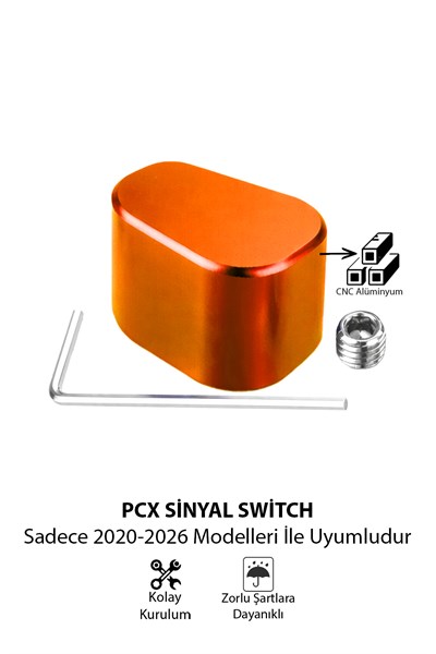 Honda Pcx Uyumlu Sinyal Switch 2020-2026 Cnc Turuncu