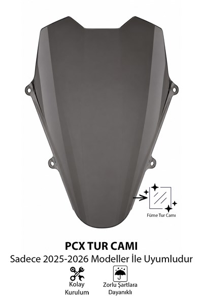 Honda Pcx Uyumlu Spor Tur Camı Füme