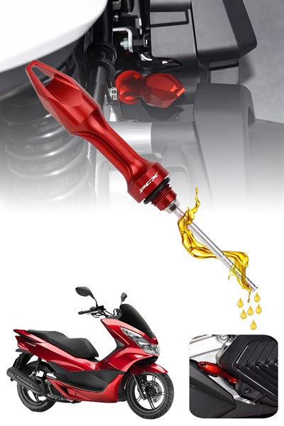 Honda Pcx Uyumlu Yağ Çubuğu 2020-2026 Cnc Kırmızı