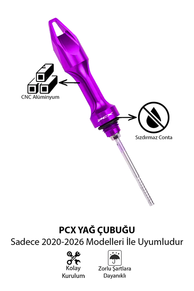 Honda Pcx Uyumlu Yağ Çubuğu 2020-2026 Cnc Mor
