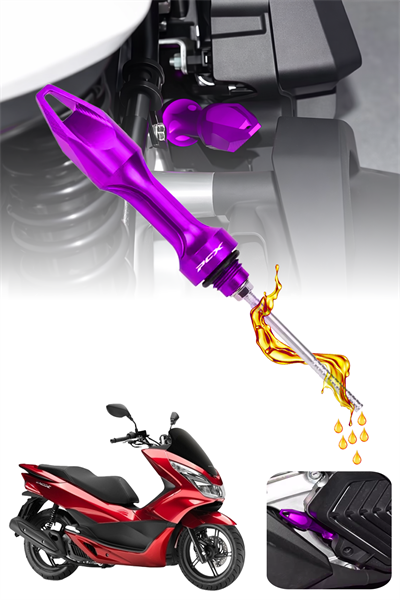 Honda Pcx Uyumlu Yağ Çubuğu 2020-2026 Cnc Mor